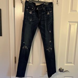 Rag and bone Skinny  Distressed dark blue Jeans size 27